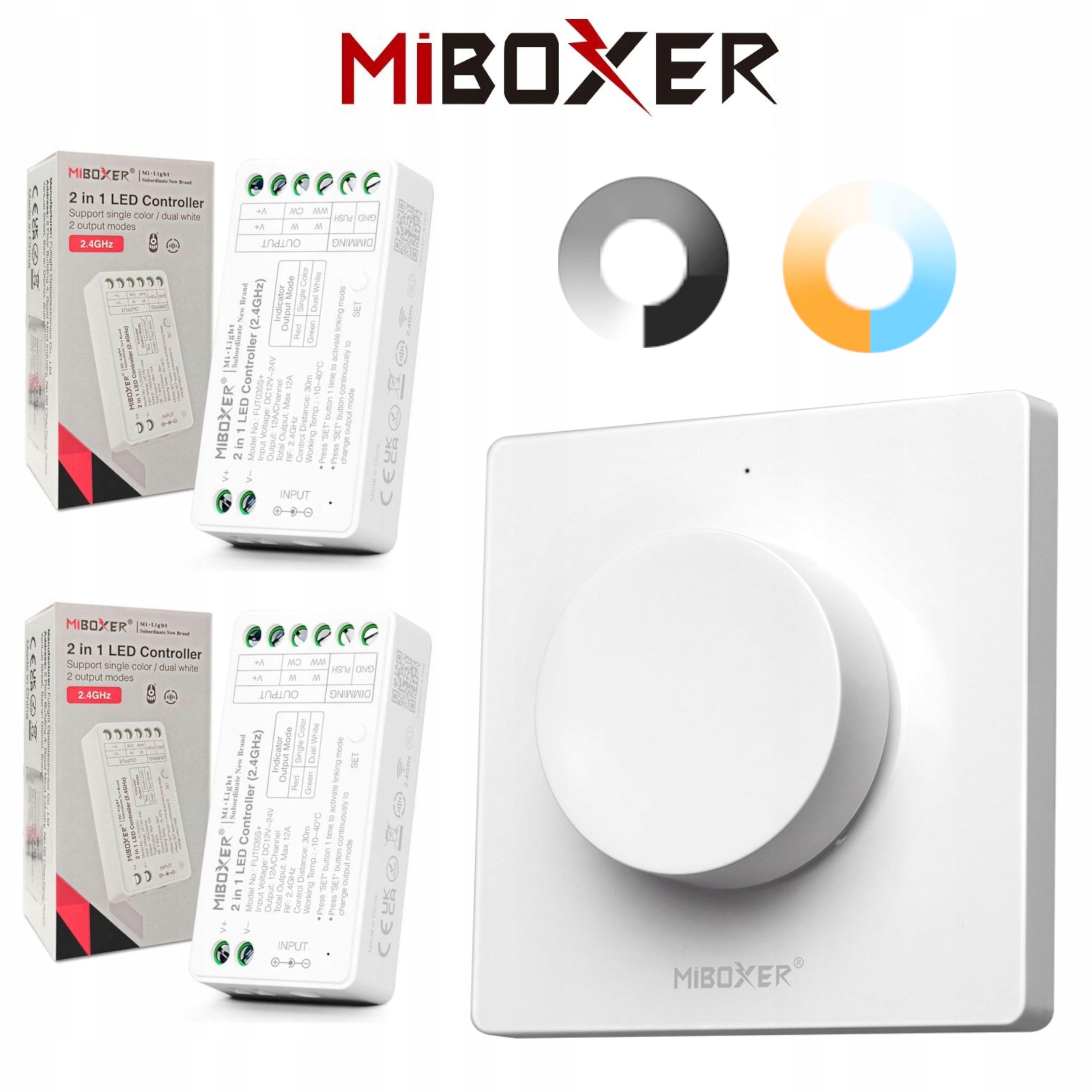  Komplektas valdiklio smart home wifi led'ams mono arba cct + valdymo pultelis zonų