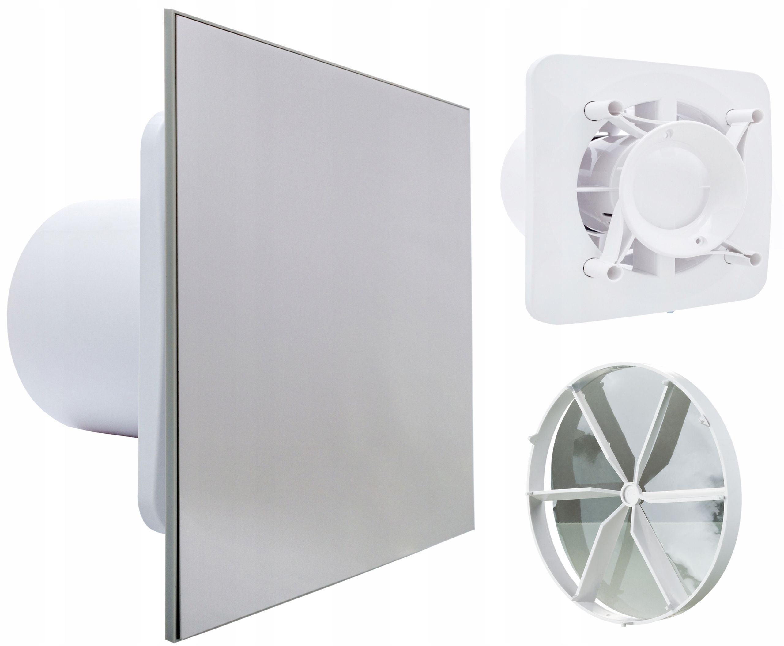  Koupelnový ventilátor domov fi125 talíř černá barva sklo polysk + zdarma zawor