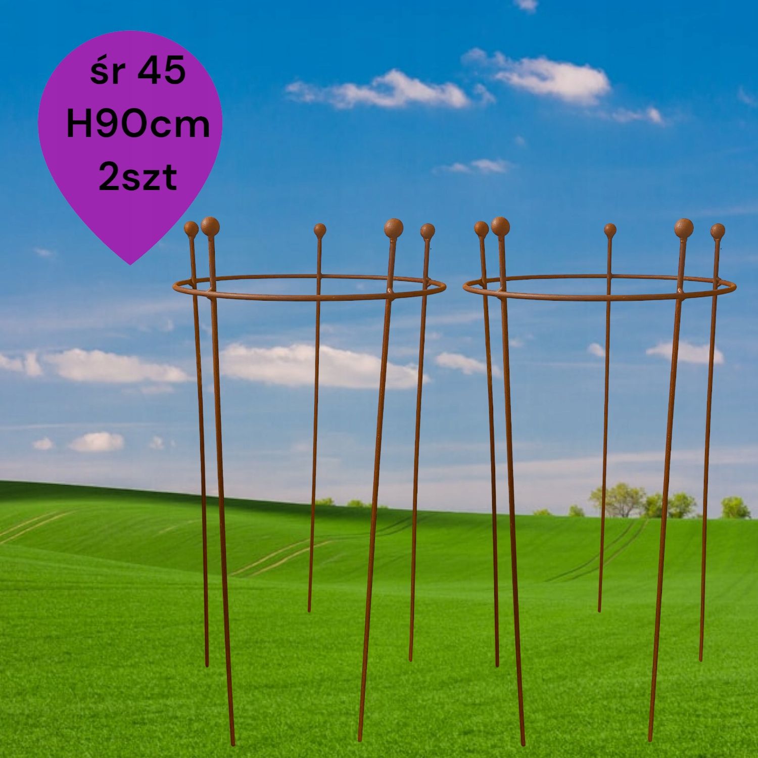  Support for bushes plants flower roses pergola 30/50cm single-seater semicircular