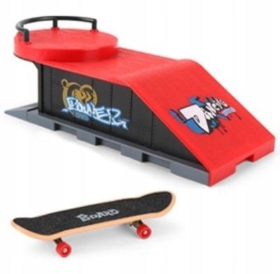 Množina fingerboard rampa hračka pre deti skateboardový park + skateboard fb-05-c