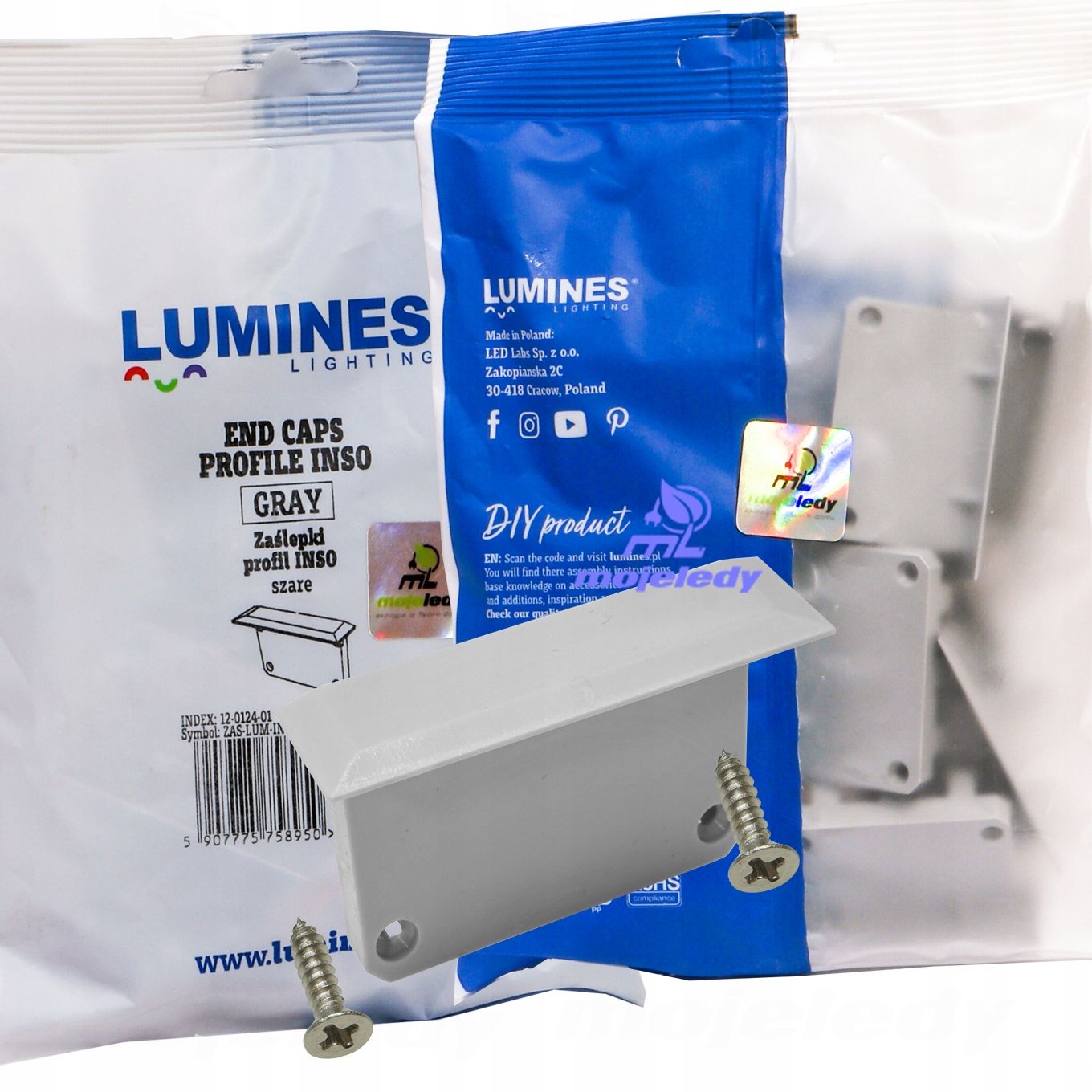  Alumīnija profils iledo balts lentes led piekārts 2m