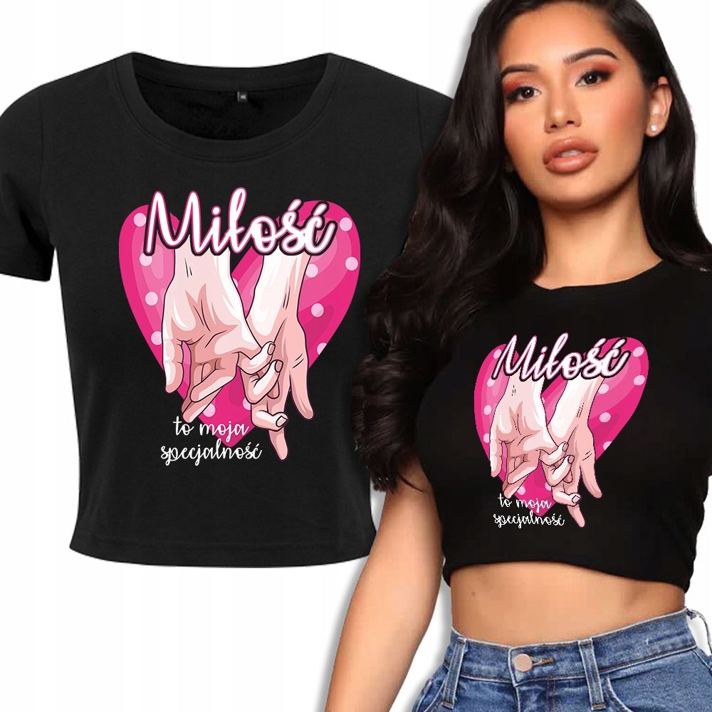  T-shirt kurz crop weiß mermaid muster - s