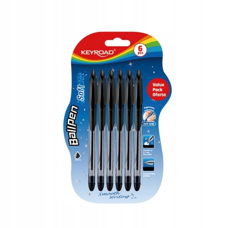  Tušinukas ball pen soft jet minkštas laikiklis 0,7mm 3 vnt.
