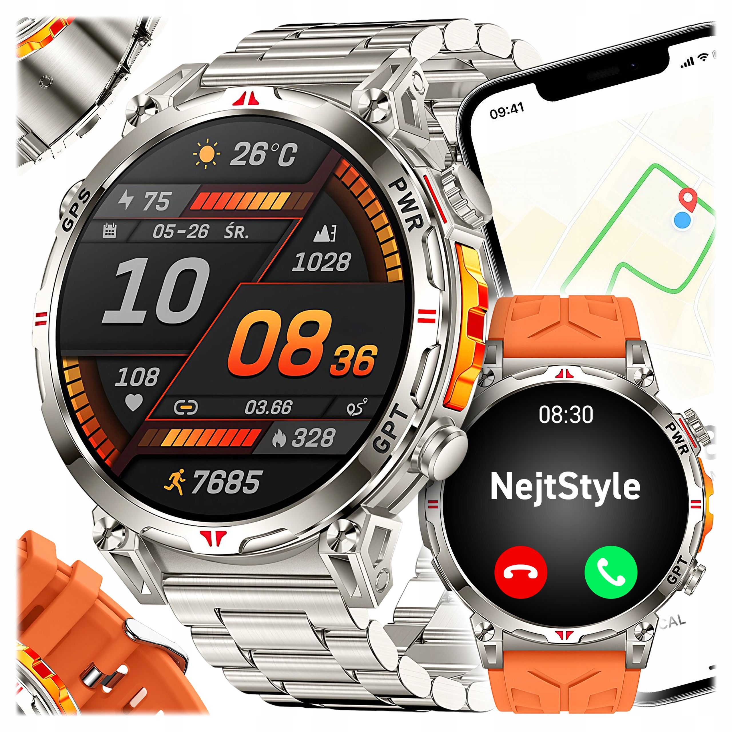  Men&#39;s smartwatch waterproof watch conversations gps sport smart watch menu pl