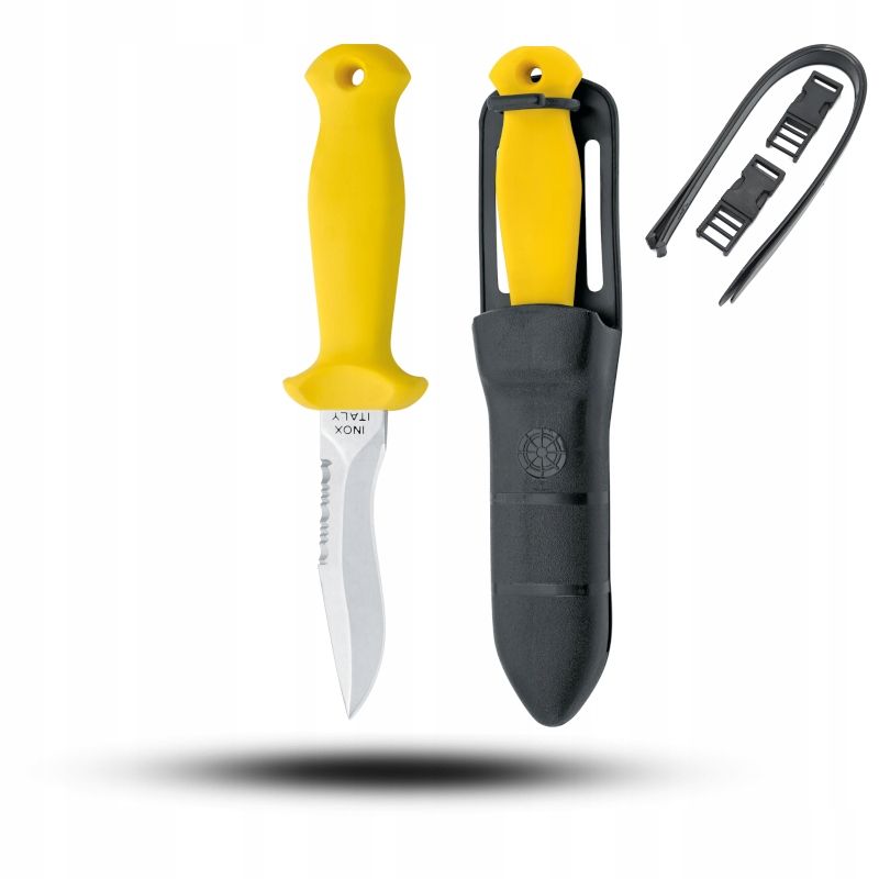 Diving knife mac coltellerie aquatys - black - aqt12.n + case + straps