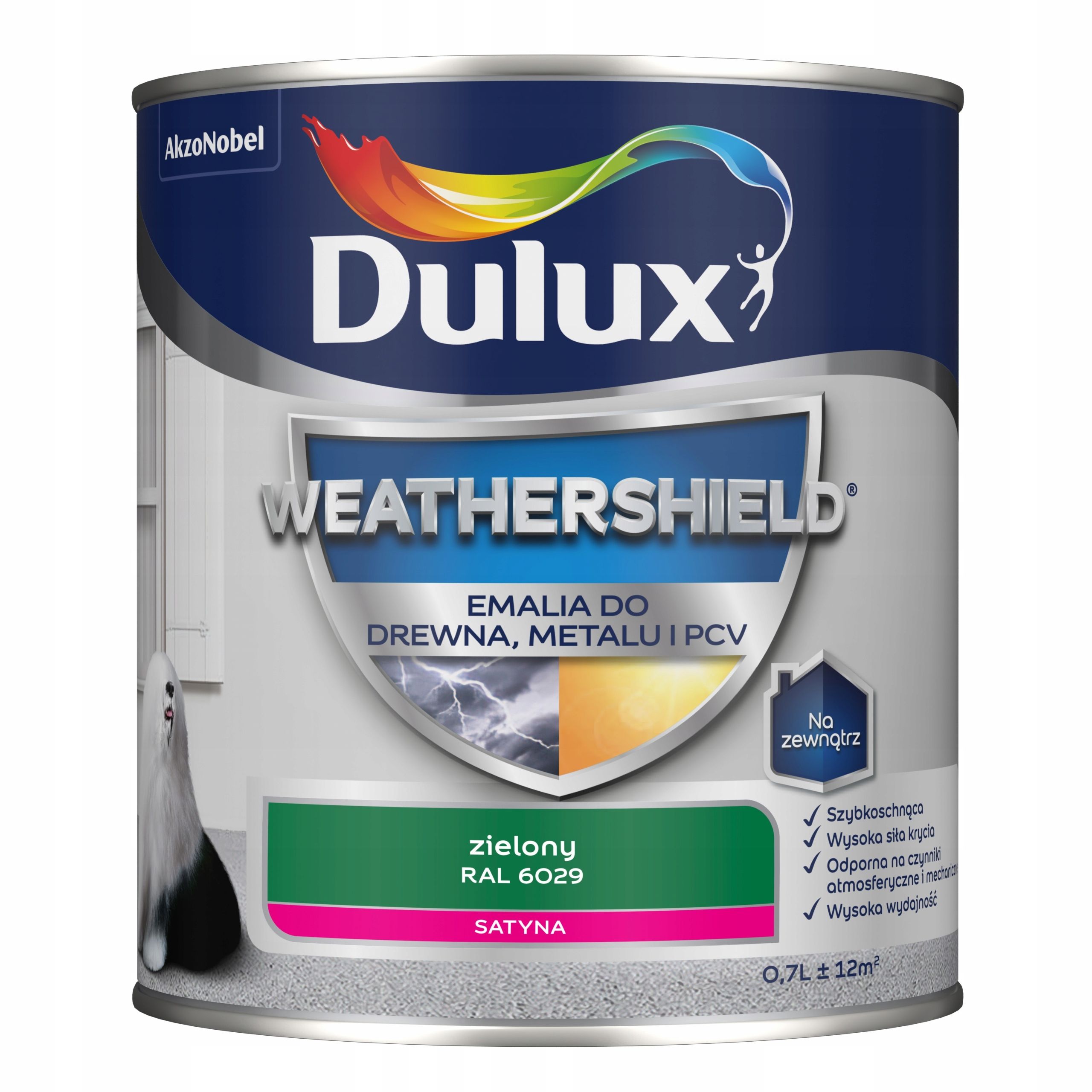  Dulux weathershield smalt na dřevo kov i pvc brazowy ral 8011 0,7l