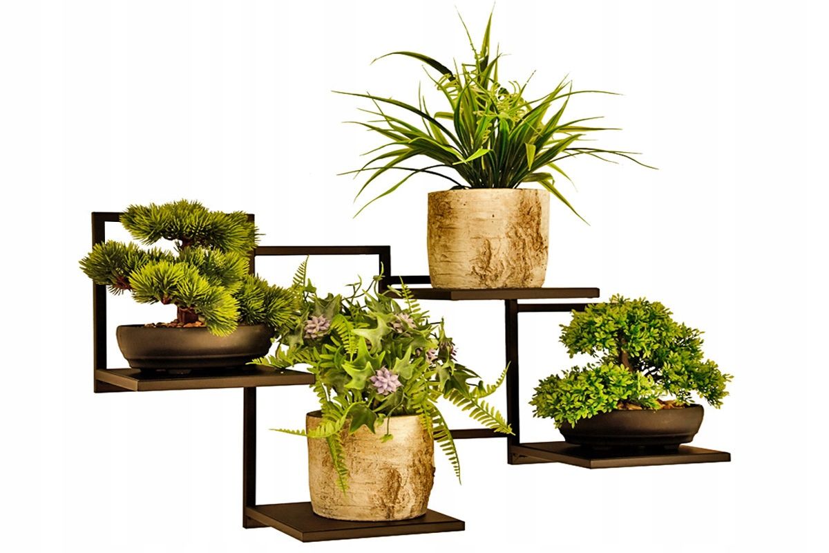  Wall flower holder hanging shelf on 2 flowers - expositions on the wall loft style
