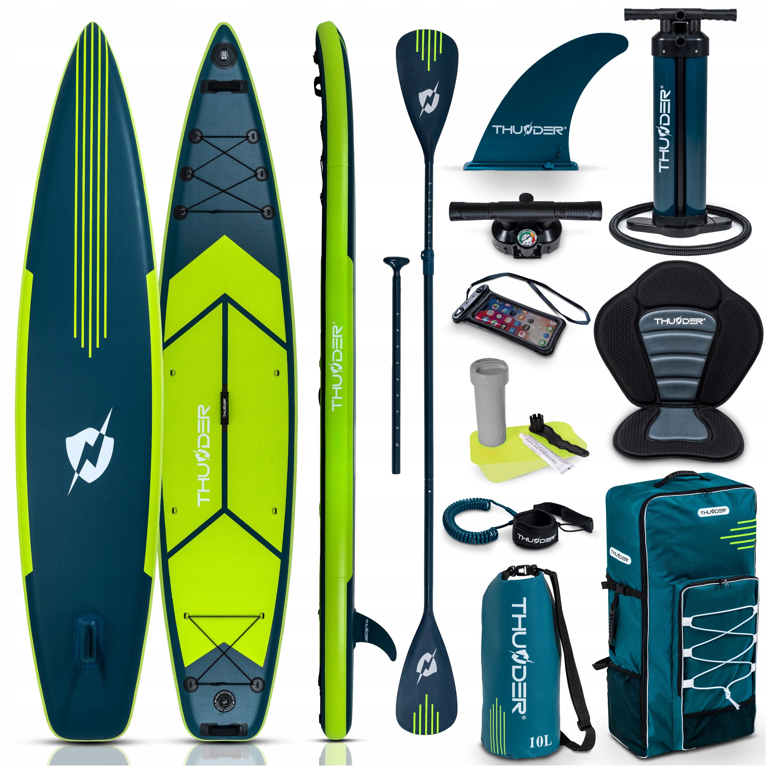  Sup lenta pripučiama plaukimui paddle board 365 cm sėdynė gopro thunder