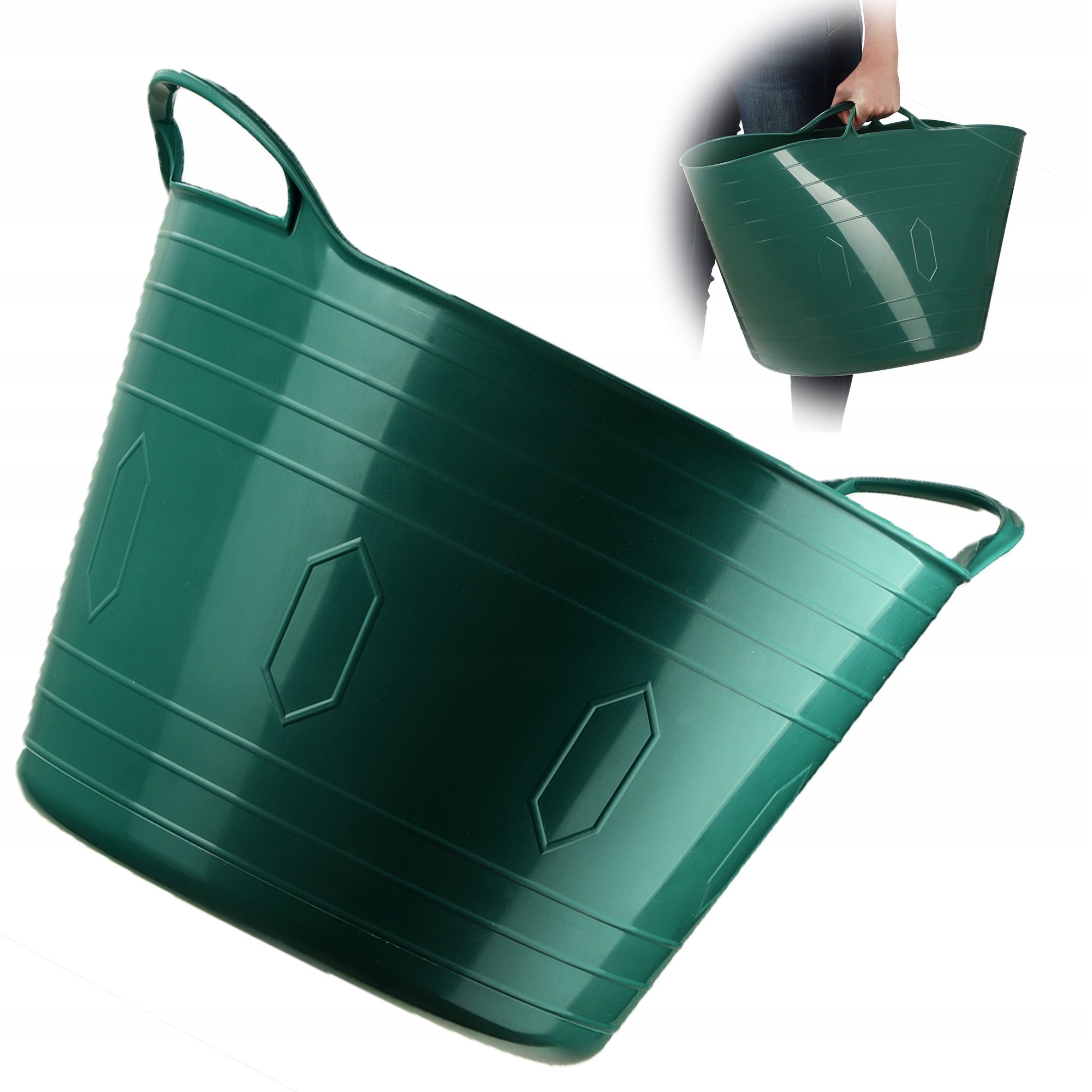  Flexible bag laundry basket universal miednica 42l green