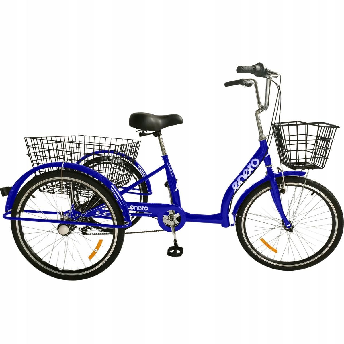  Dviratis 3-ratų reabilitacinis su krepšeliu 24" 6-pavarų shimano