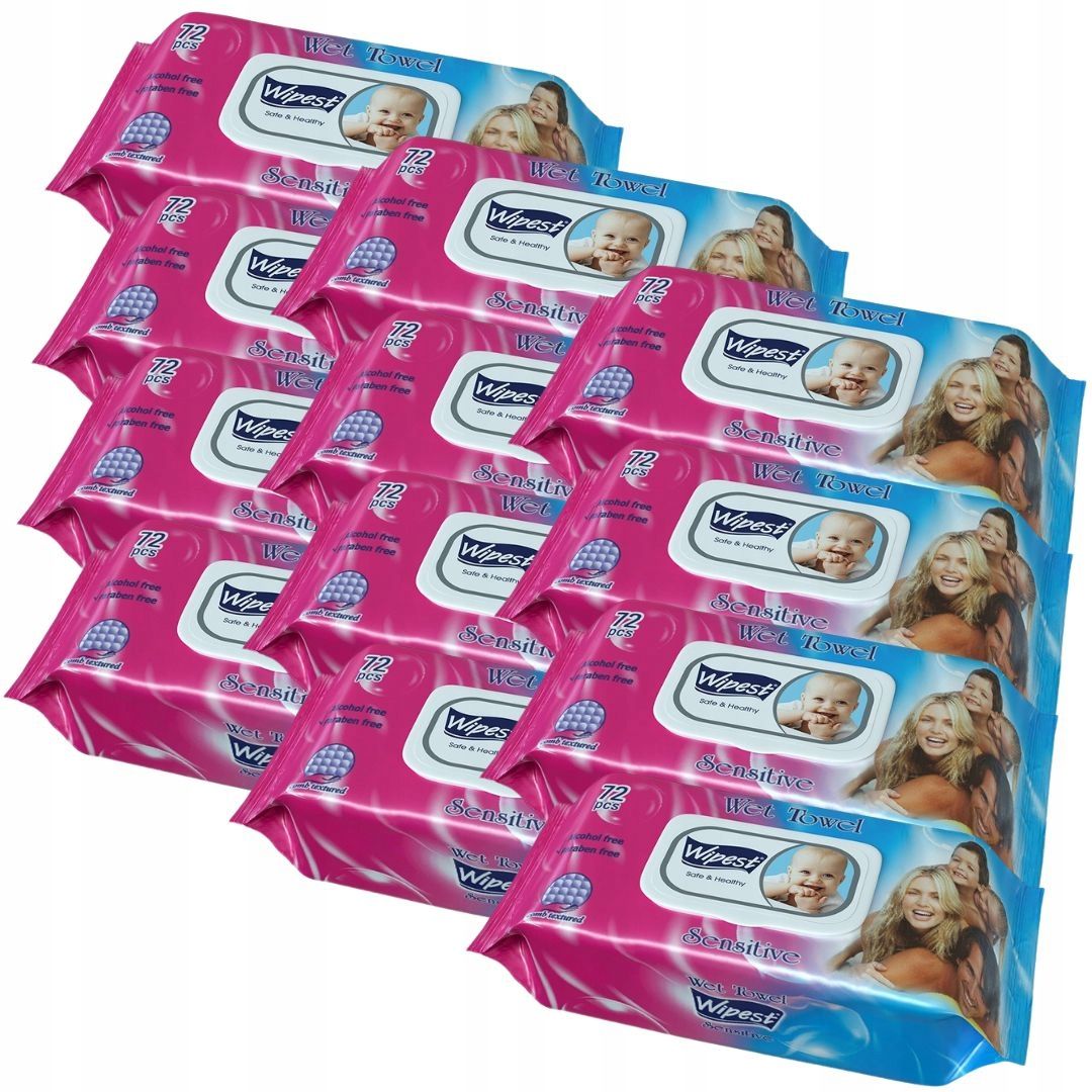  Wipest sensitive napkins for children i for babies to moisten hot wet 12x72szt