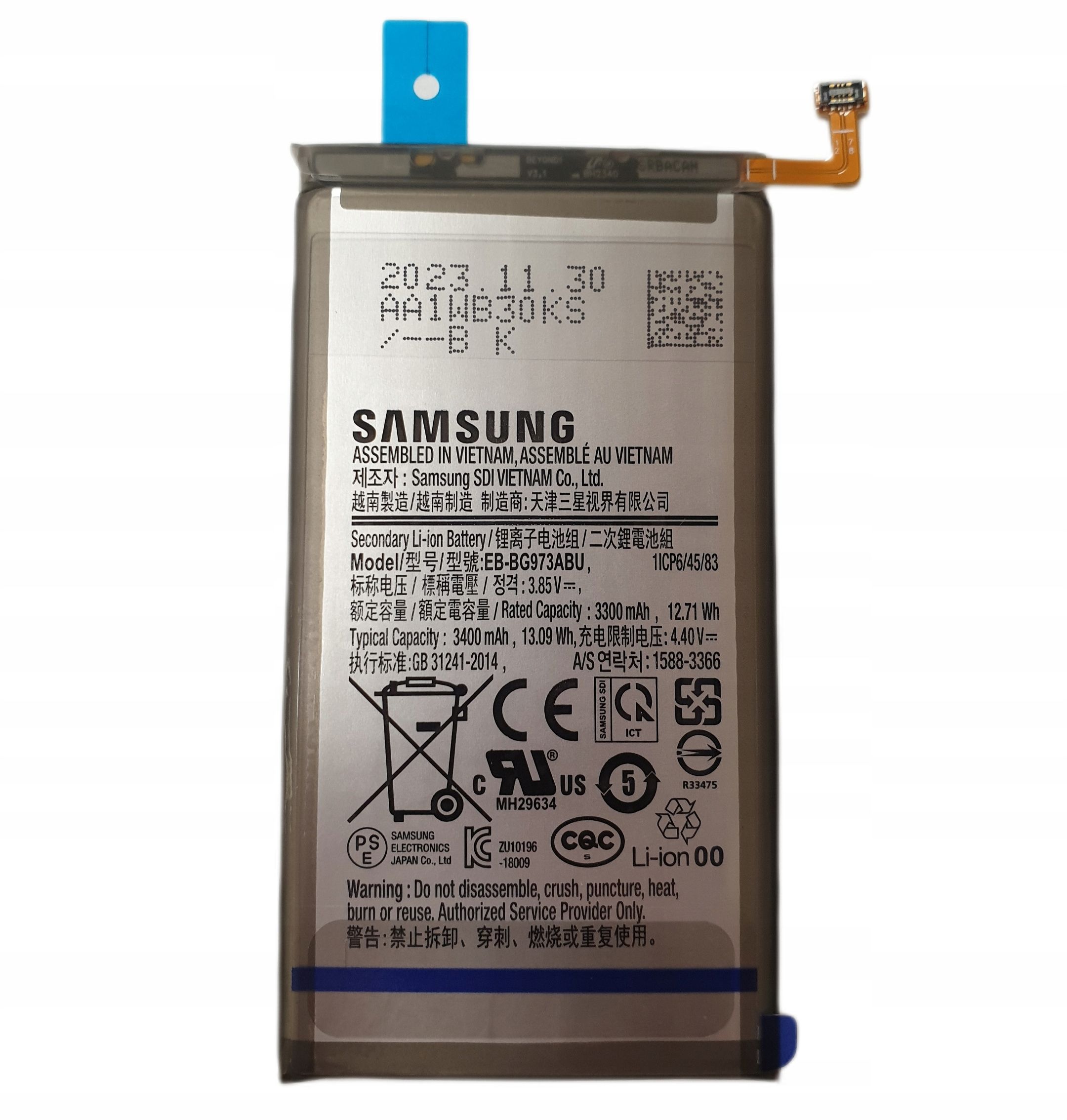  Originali baterija "samsung" eb-bg973abu 3400 mah "samsung" s10 g973