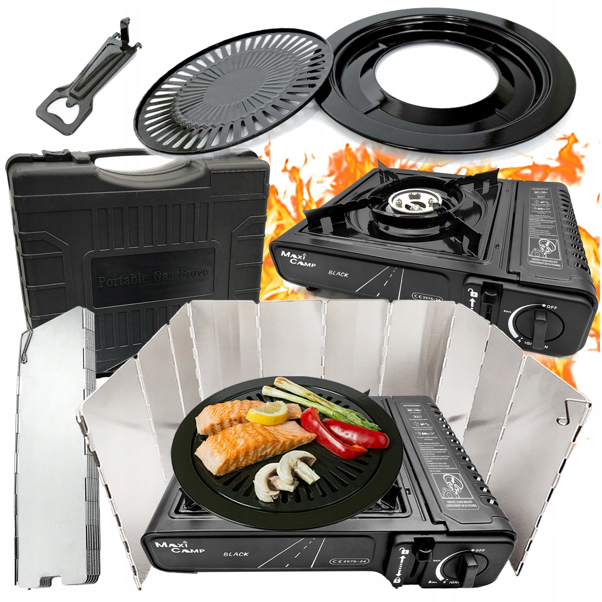 Tourist gas stove grill protection protection maxicamp certificate
