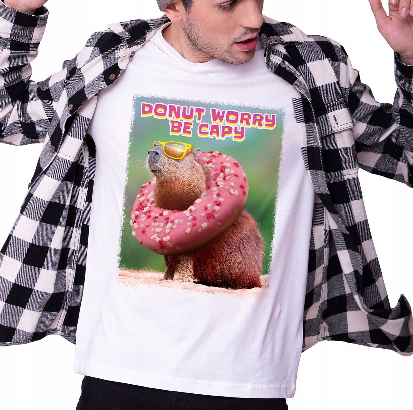  Herren-t-shirts mit kapibara lochy i drachen muster xxl