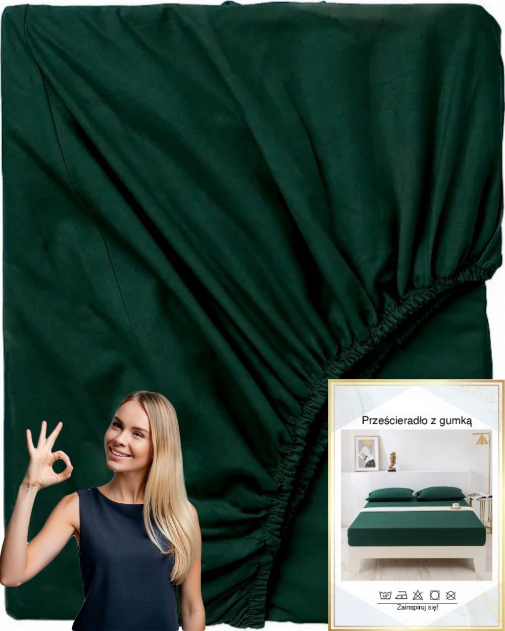  Puuvillane lina pehme kummiga premium 200x220 värvus pistaatsia