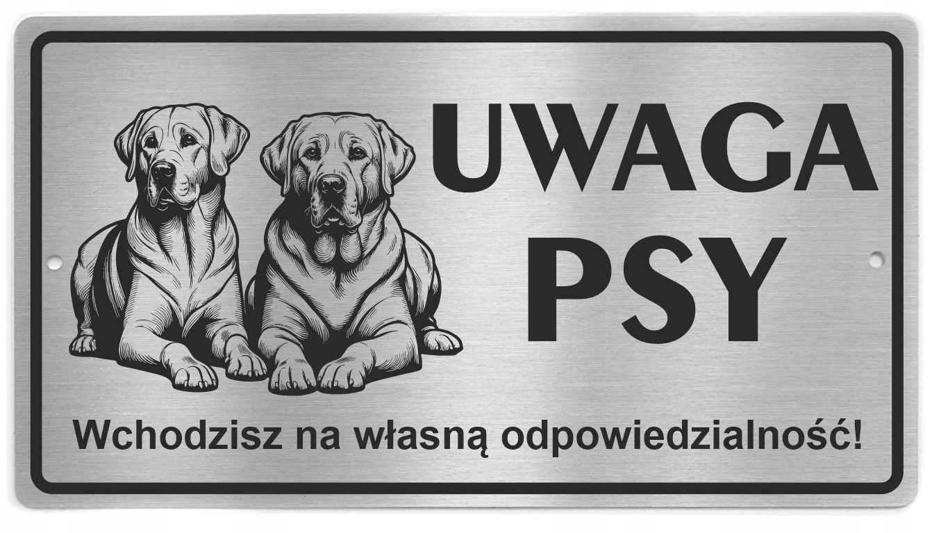  Tabulka vyrobeno z nerezové oceli uwaga psi labradoři