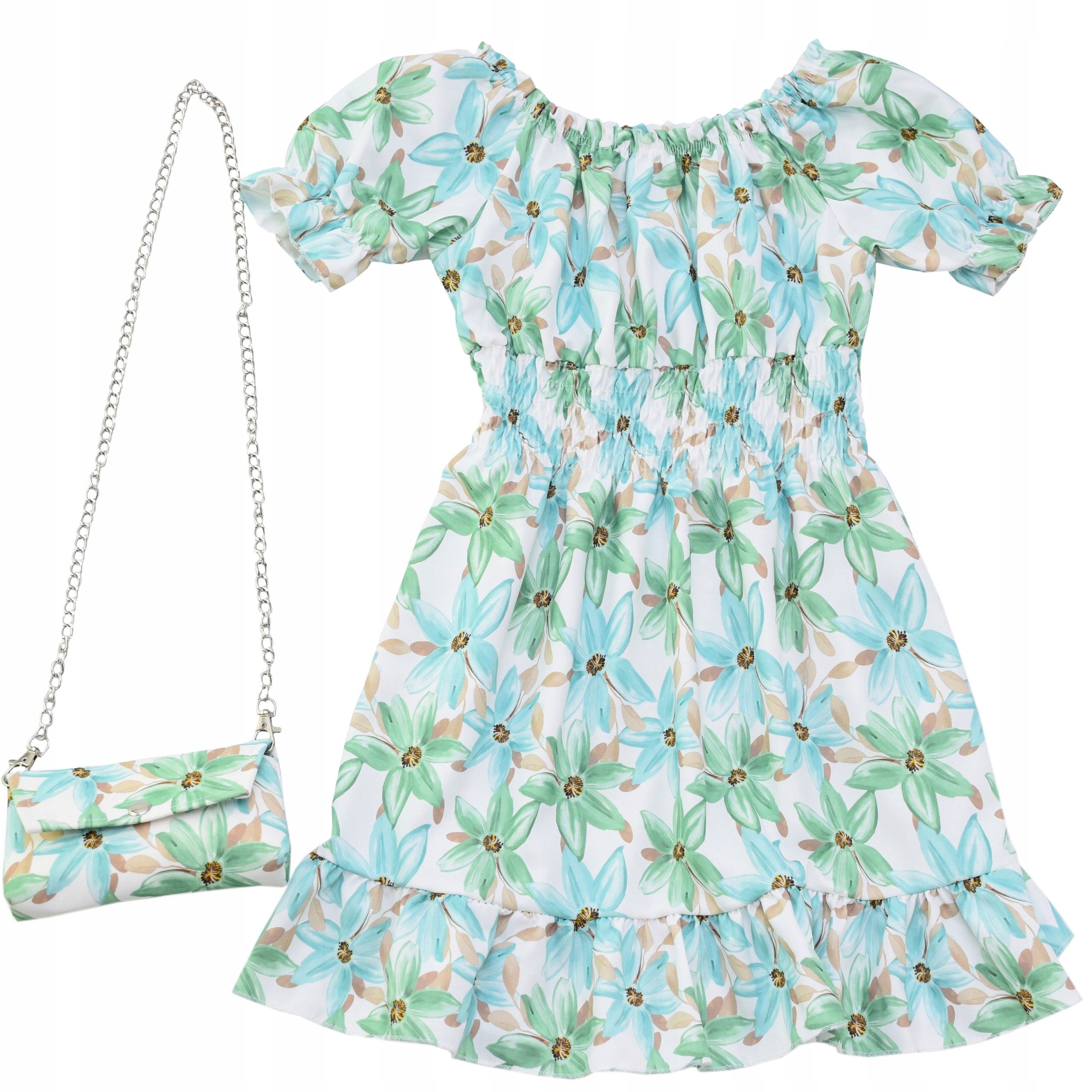  Kleid für mädchen weiß schmetterlinge handtasche jahr blumen muster für ein kind 6 y