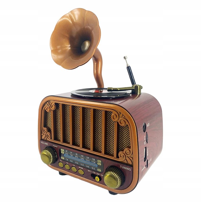 Virtuvės radijo imtuvas retro 3 plaukų sruogos fm / am / sw usb/tf "bluetooth" aku18650 1200mah