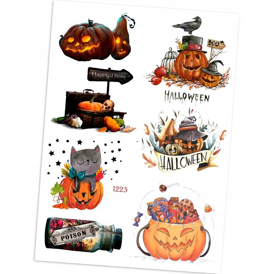  Aufkleber halloween für kinder 7,5x10,5 n203
