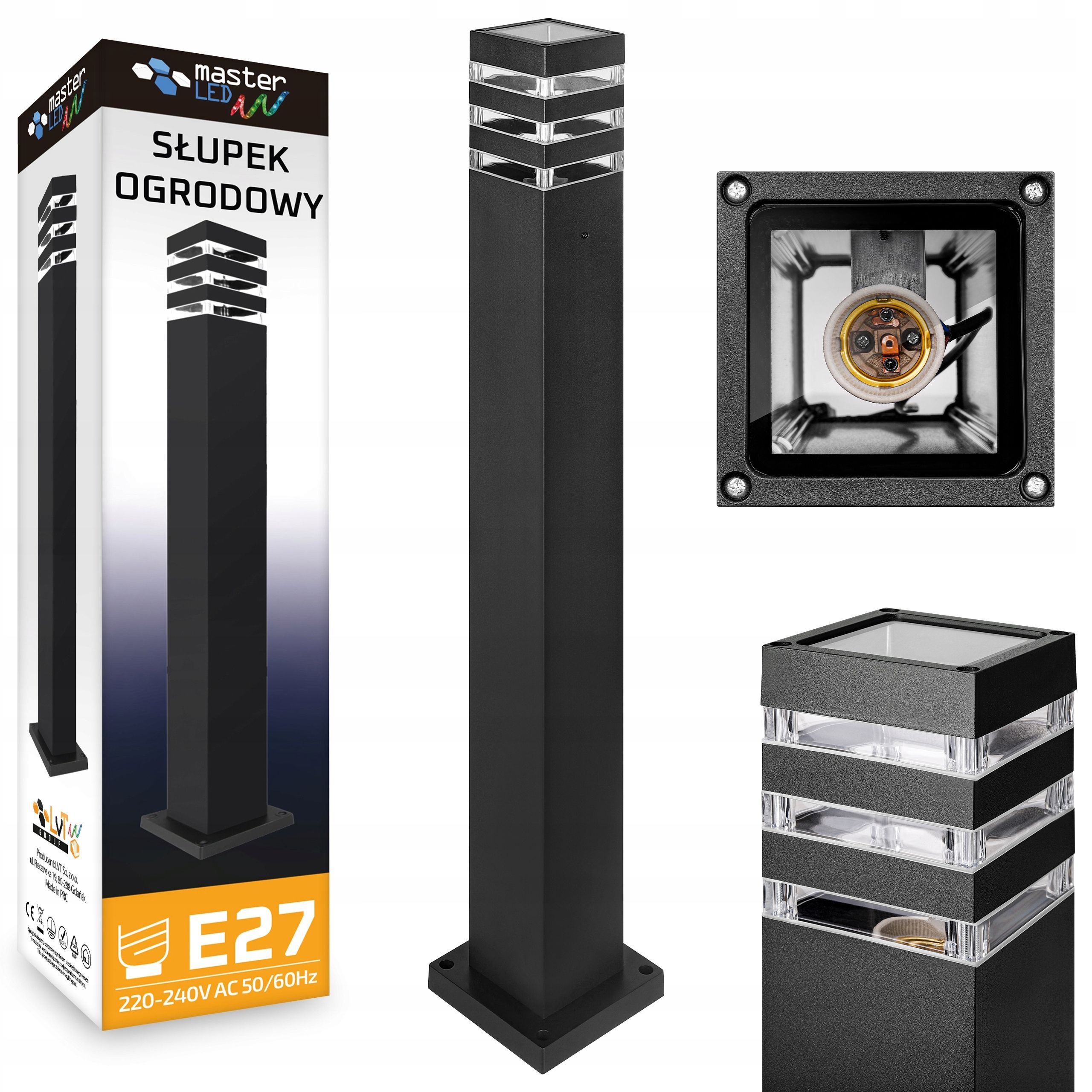 Led stojací lampa zahrada 45cm sloupec pohybový senzor zewnetrzna e27 led