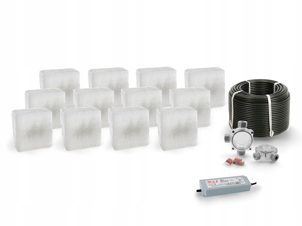  18x šviečiančios trinkelės led akropol 14x14 rgb