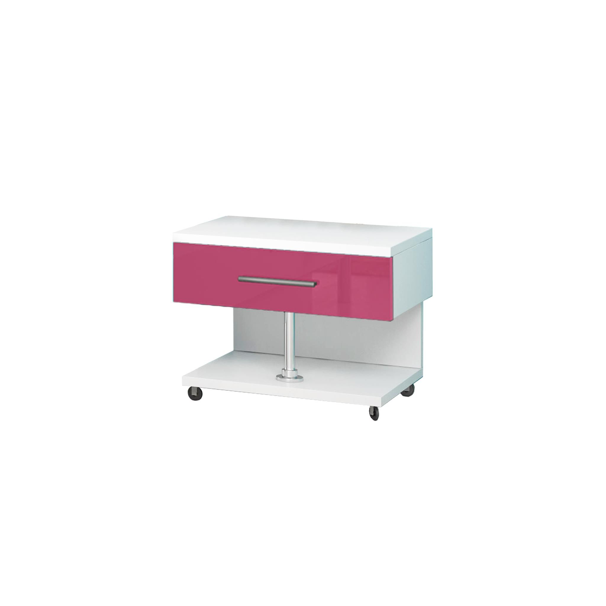  Nachttisch paradies - kabinett mit schublade - front rosa glosse