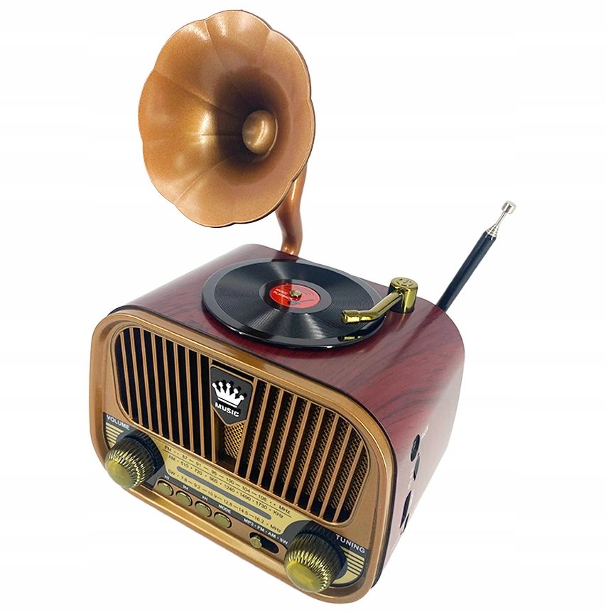  Virtuvės radijo imtuvas retro 3 plaukų sruogos fm / am / sw usb/tf "bluetooth" aku18650 1200mah