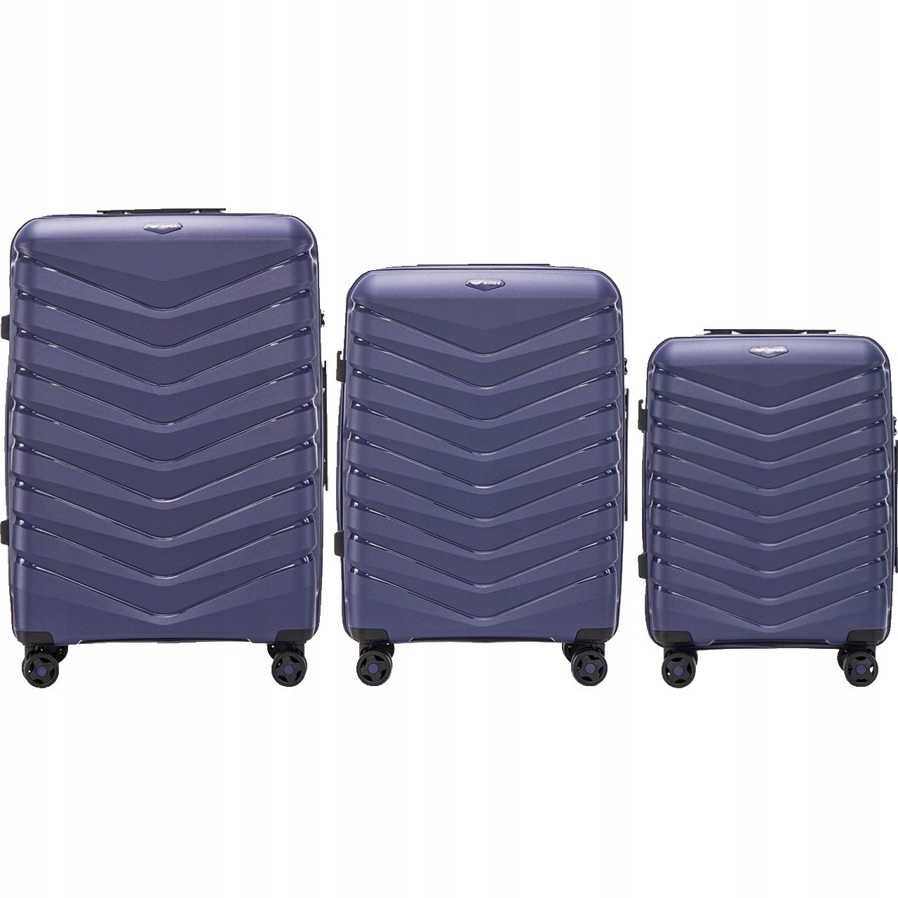  Phx01 phoenix, komplektas 3 lagaminų polipropilenas (l,m,s) wings, laivynas blue