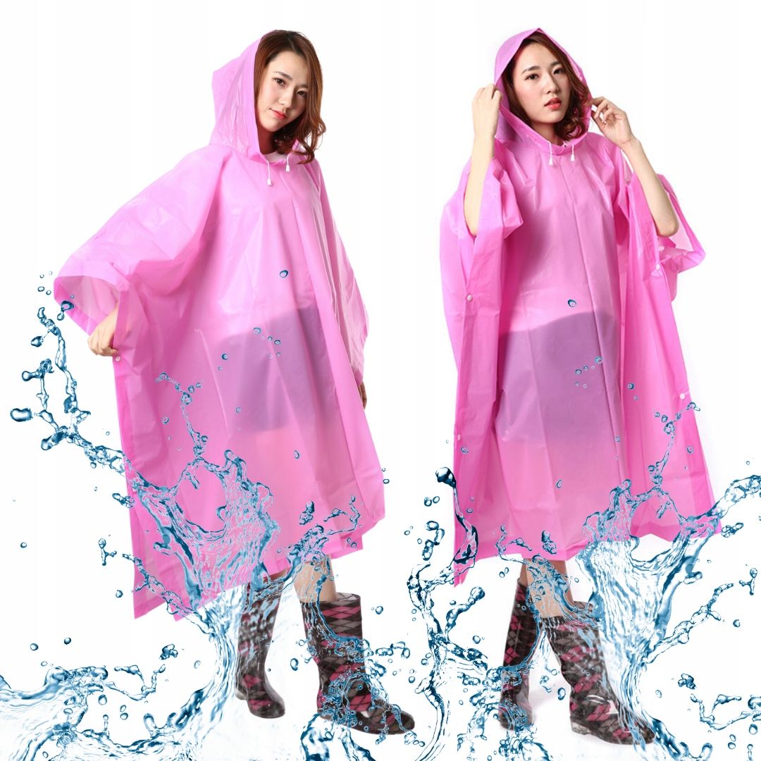  Raincoat with hood detachable cape universal grey
