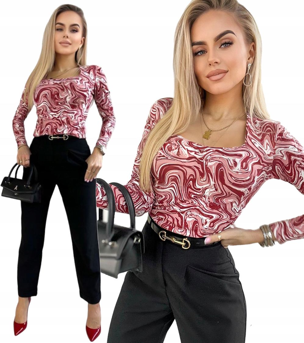  Koordinovaný flexibilní halenka geometrický print módní spisy