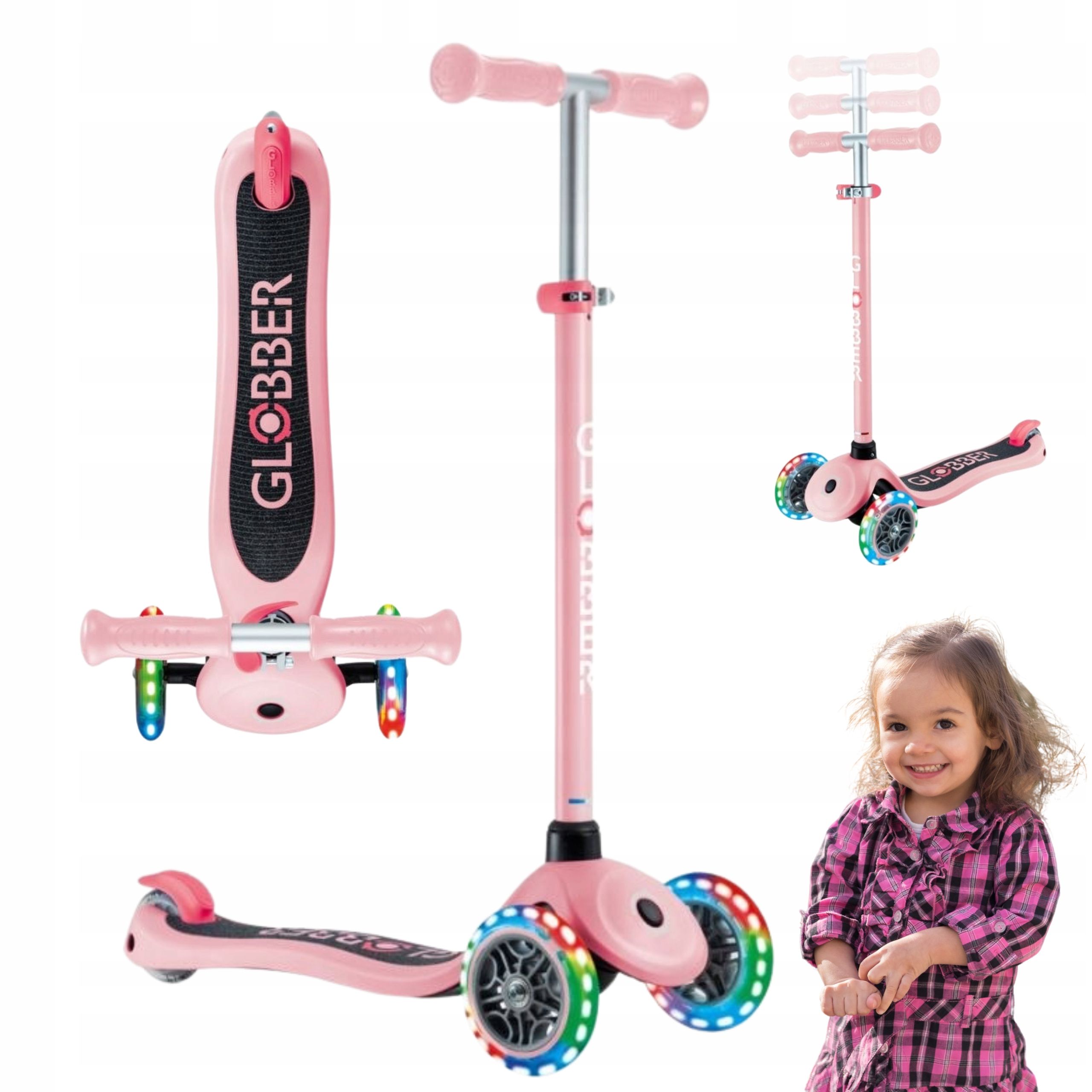  Dreirädriger roller globber primo lights led einstellbar für kinder 3+