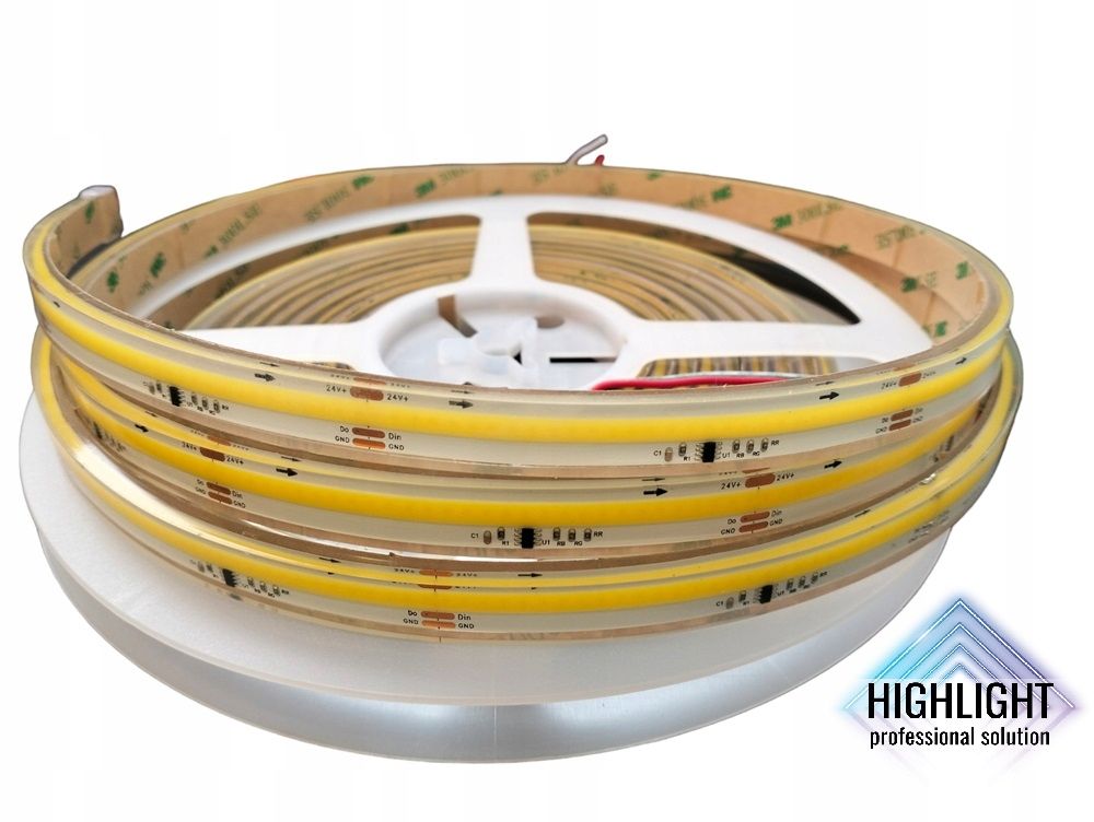  Soubor 20m digitální led cob neutrální 24v ws281 krytí ip68 vodotěsný zwin/rozwin