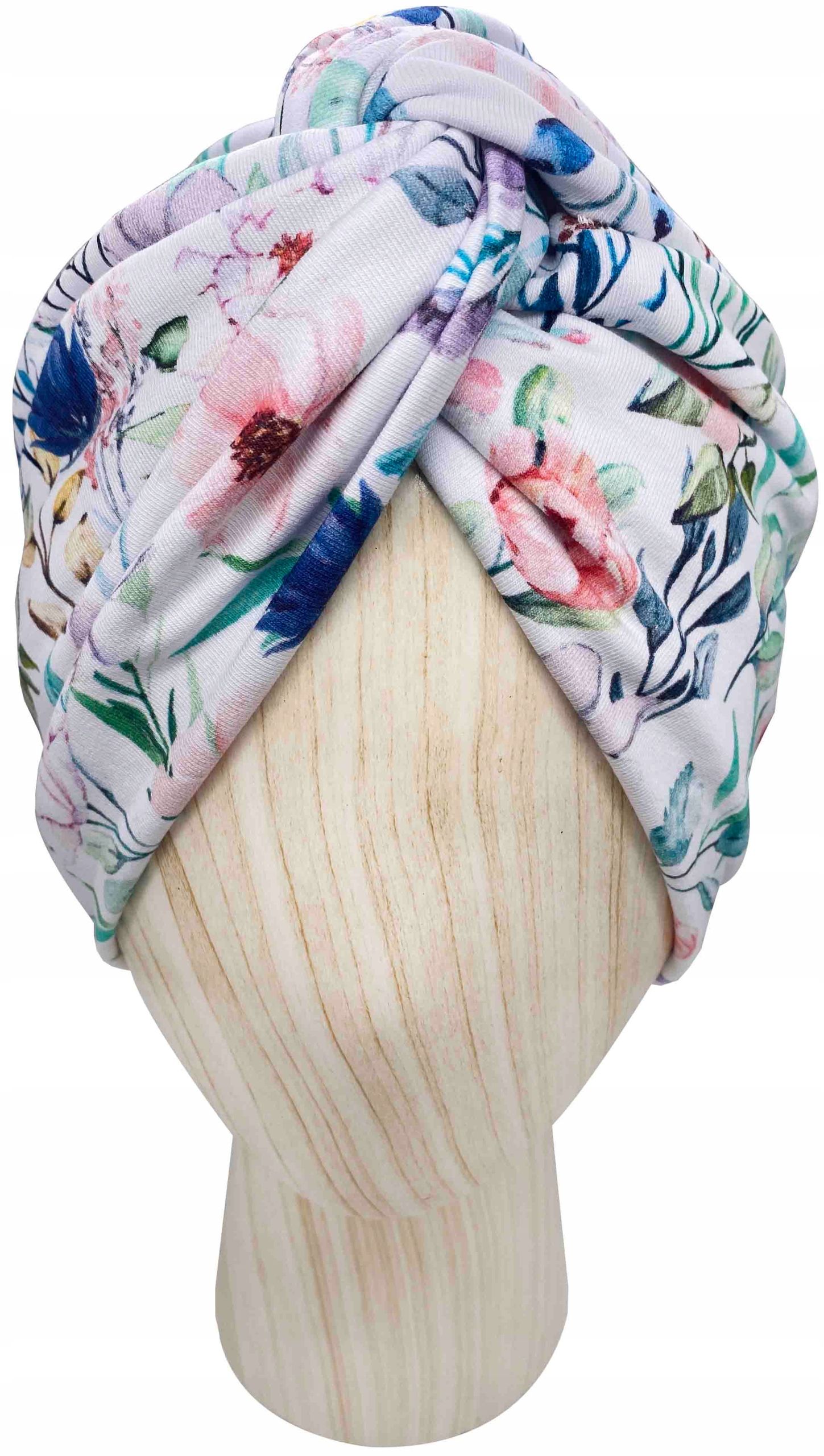  Mütze turban twist jersey baumwolle green lines onkologie