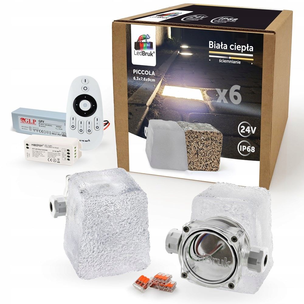  18x led šviečiančios trinkelės ledbruk 24v piccola-b bc