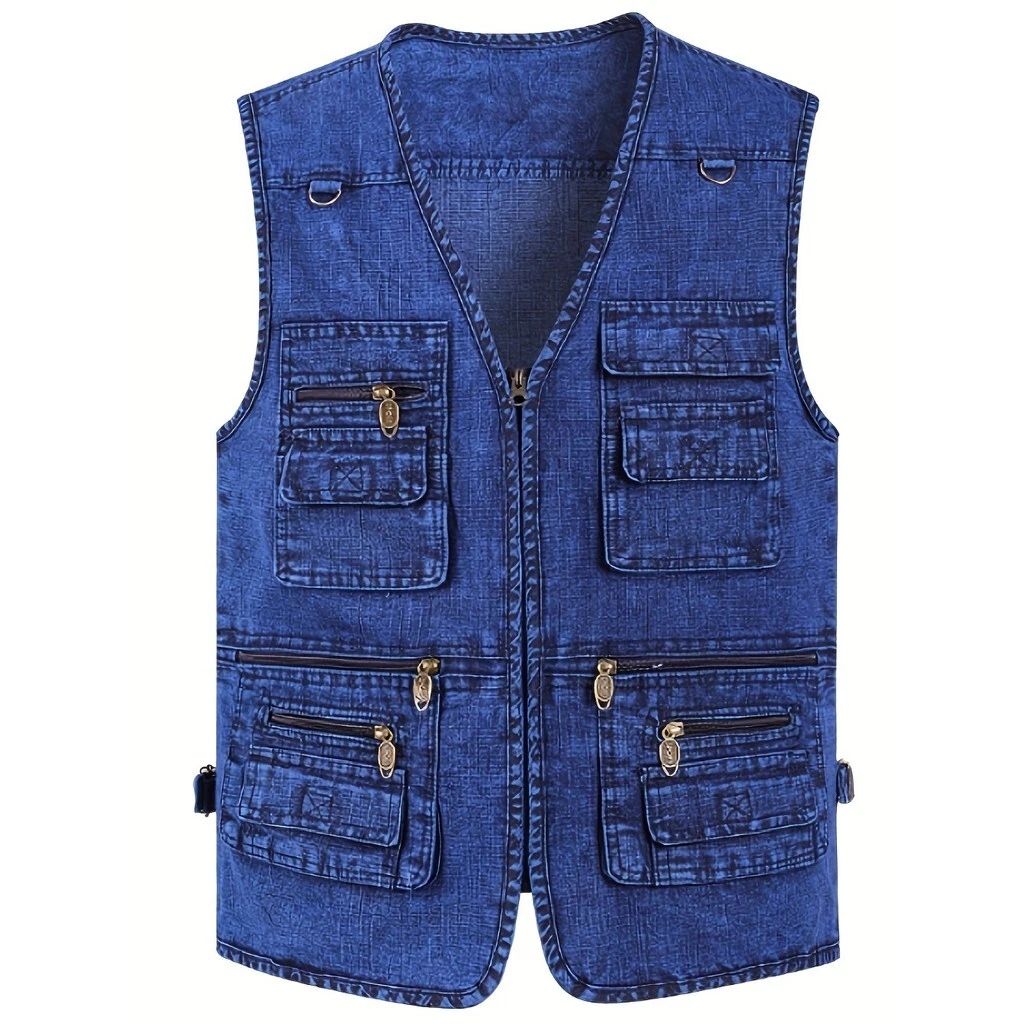 Multi-pocket casual outdoor v-neck waistcoat sleeveless for spring summer autumn