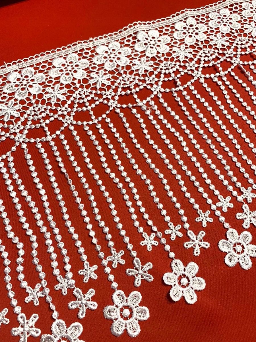  Gipiūras nėriniai baltas 30 cm raštas 6088