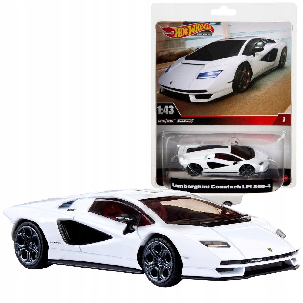  Hot wheels vozidlo premium lamborgini countach auto 1:43 kov hmd49