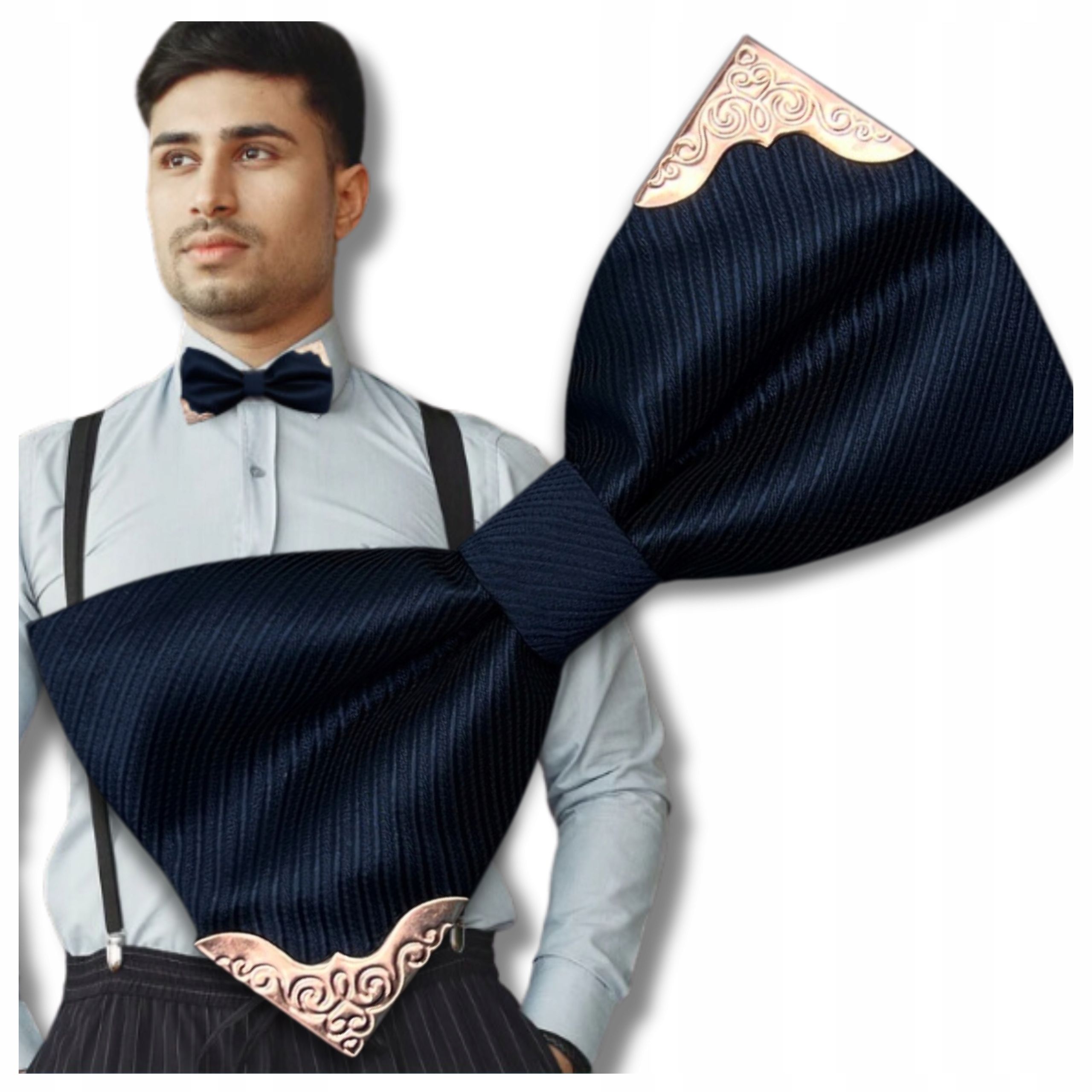  Tmavo modrá motýlik samec nastaviteľné elegantná žaba so zlatom výzdoba