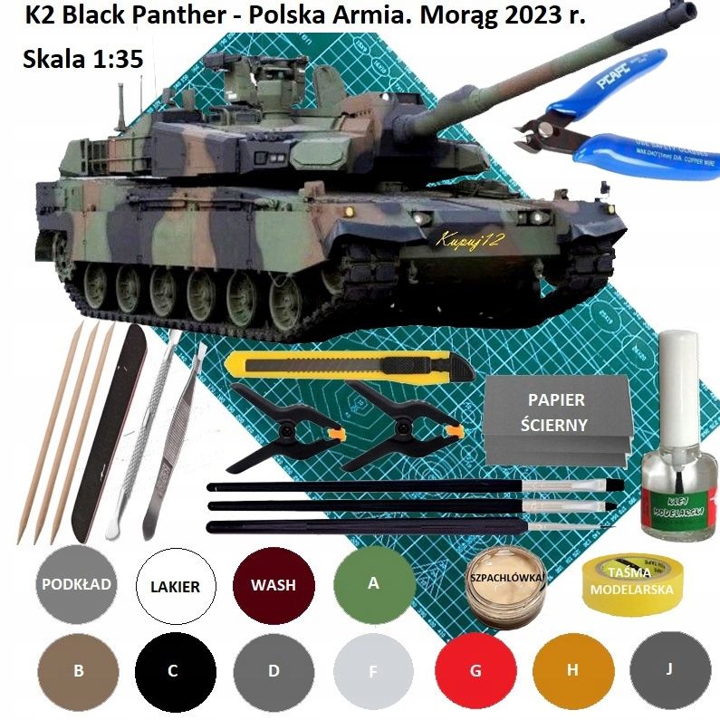  Modelis cisterna pantera tank panther type g + akrila krāsas modeļiem. aksesuāri