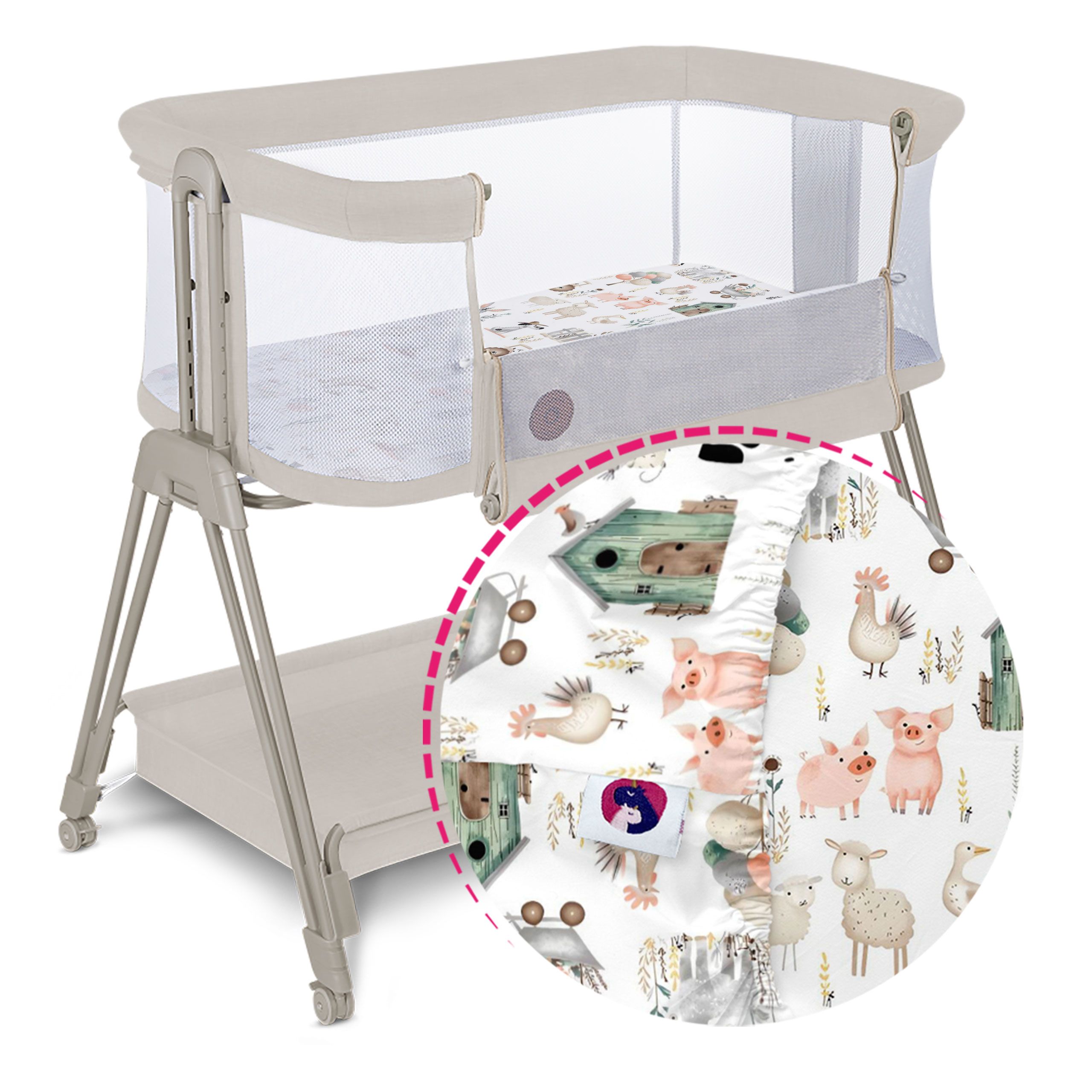  Mattress cover - lionelo luna with an eraser for cots cotton colour