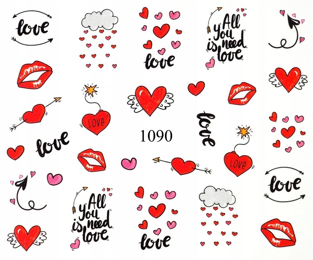  Water nail stickers for nails rainbows, mouth, pride, cigarette - nr 1011