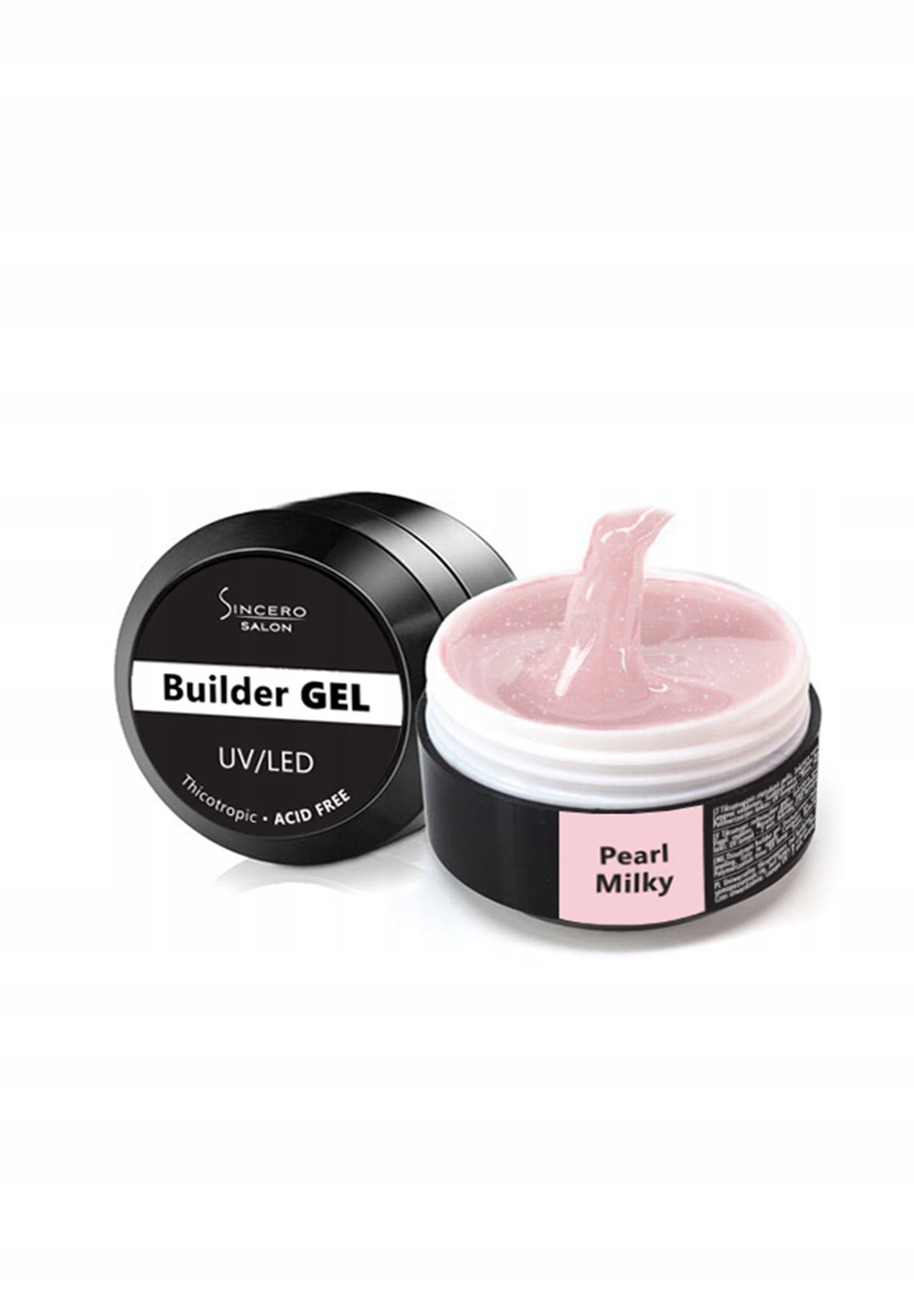  Salon sincero gel pro tvorbu nehtů se třpytkami, pearl nude, 15ml