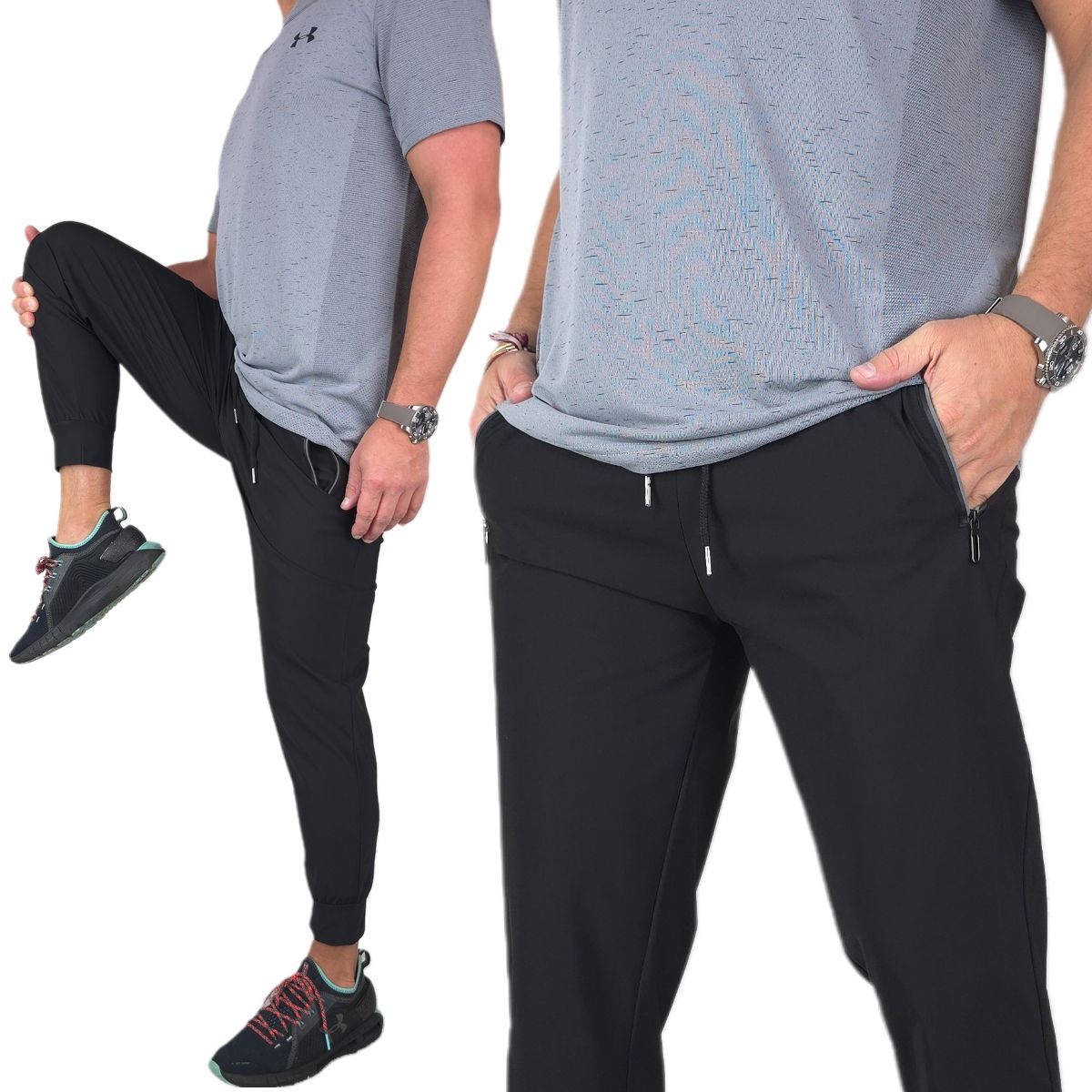  Meeste dressipüksid pikk koolitus elastne matkamine lukud, 3xl