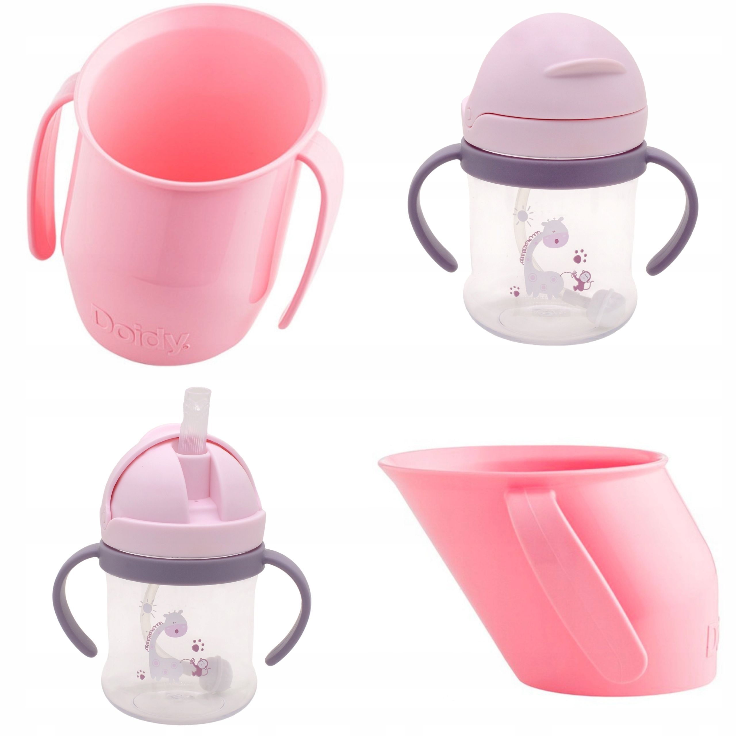  Komplektas mokymuisi gerti neišsiliejantis puodelis su svareliu + taurė doidy cup