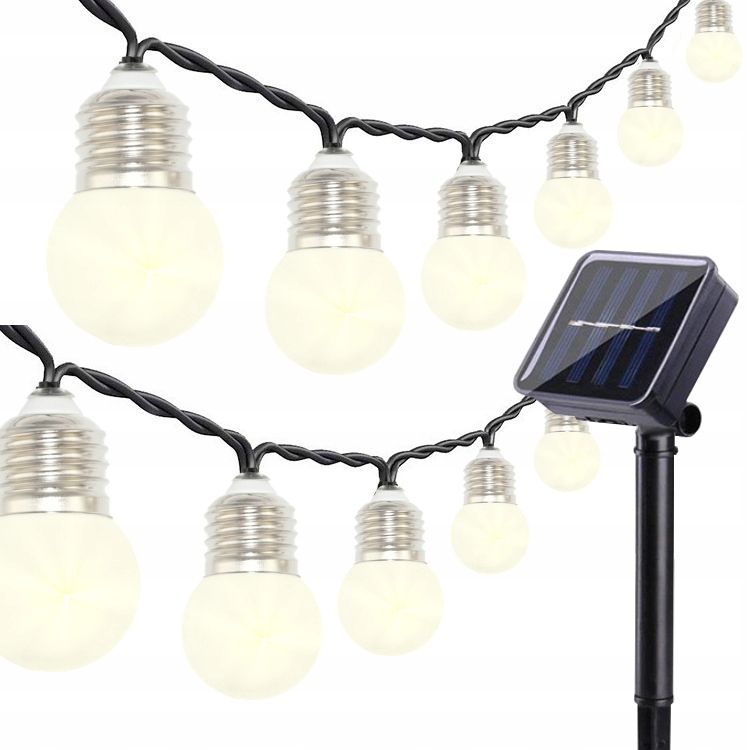  Sodo girlianda su saulės baterija viela 200led šviesos grandinė 12m ip44 - lauko.