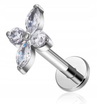  Titan náušnice labret pronikavý zirkony srdce srdce helix lobe 1,2/8