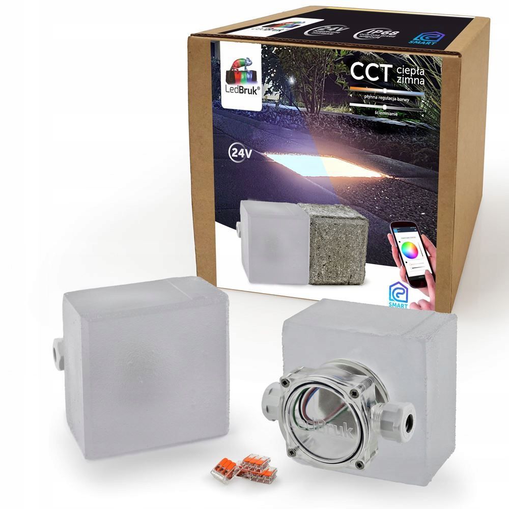  Šviečiančios trinkelės led apšvietimas į polbruk commix 20x10 rgb + cct