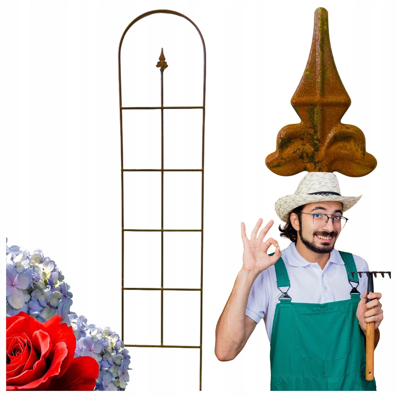  Support for bushes plants flower roses pergola 30/50cm single-seater semicircular