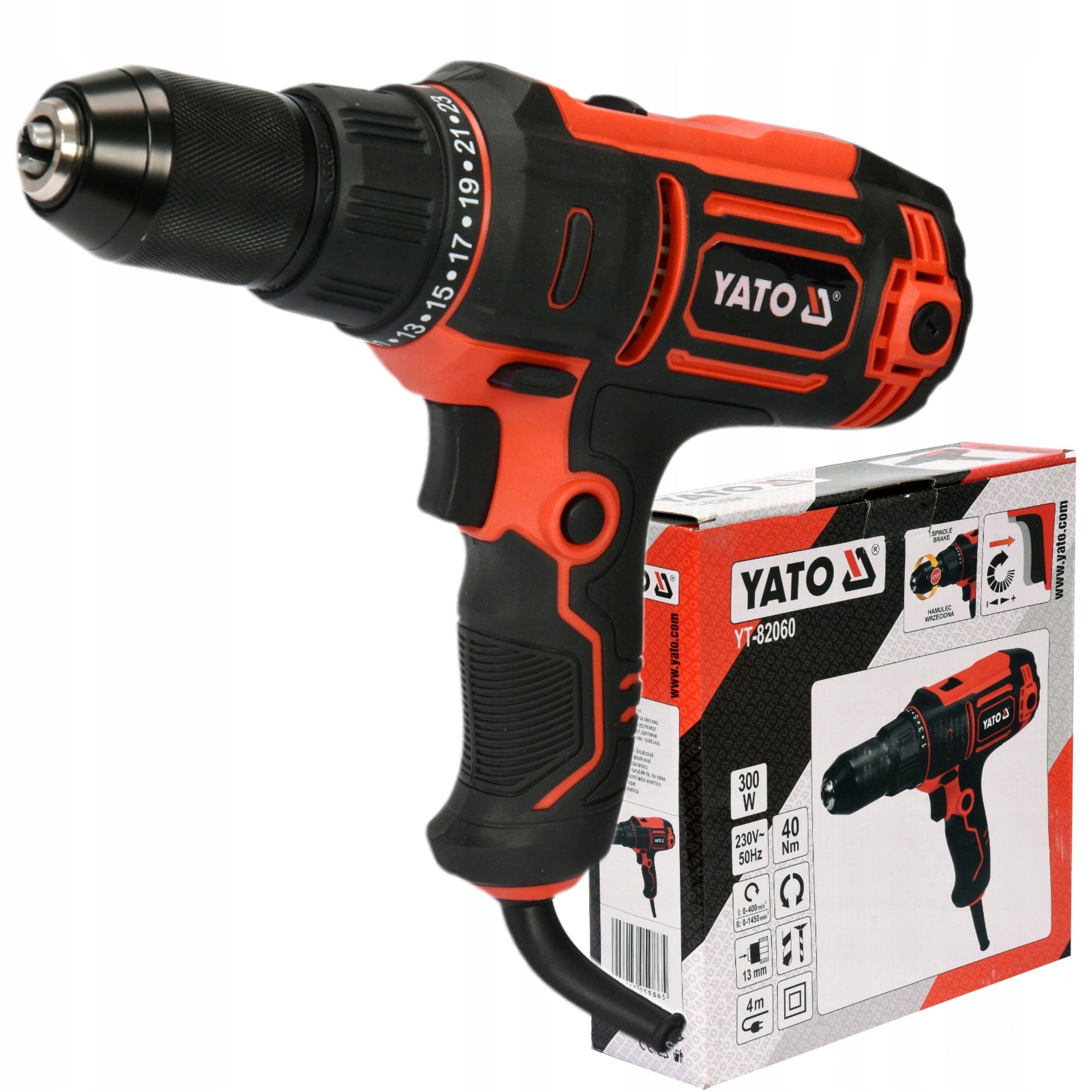  Yato elektrinis smūginis gręžtuvas 1200w su rankenėle 16mm, ii pavaros yt-82045