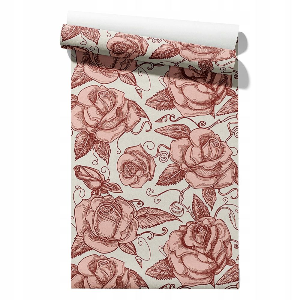  Wallpaper non-woven fabric pastel cherries wallpaper in a roll 50cm x 6,1mb